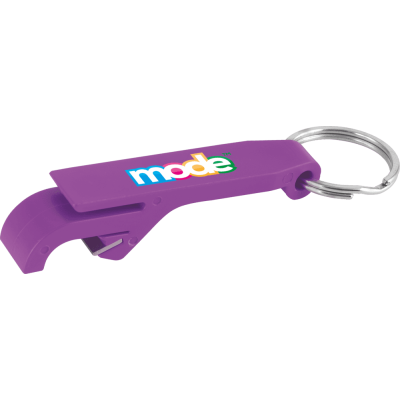 Picture of BOTTLE OPENER KEYRING PURPLE.