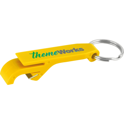 Picture of BOTTLE OPENER KEYRING YELLOW.