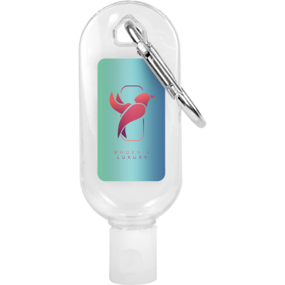 Picture of HAND SANITISER GEL BOTTLE with Carabiner Clip - 30Ml