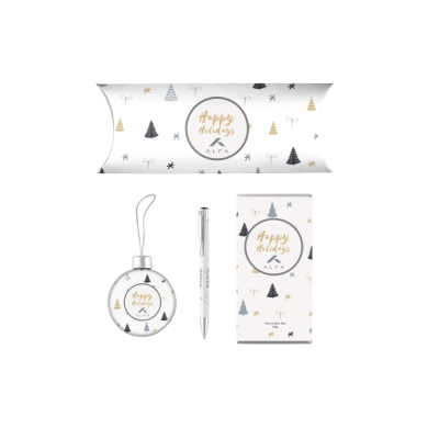 Picture of CHRISTMAS GIFT PACK with Mood Soft Feel Ball Pen Pen, Chocolate Bar & Bauble