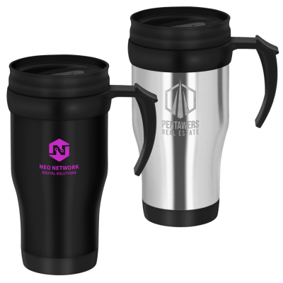 Picture of TOUR DOUBLE WALLED TRAVEL MUG with Handle - 400Ml.