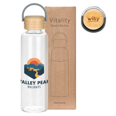 Picture of VITALITY GLASS WATER BOTTLE WITHOUT SILICON SLEEVE - 550ML