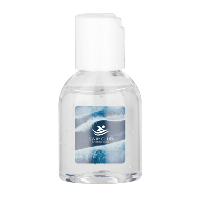 Picture of CLEARANCE HAND SANITISER GEL 30ML PRESS CAP BOTTLE (FULL COLOUR LABEL)