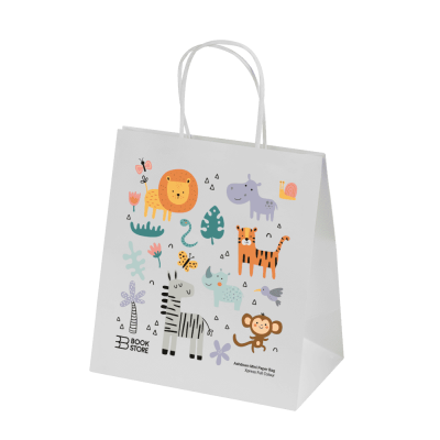 Picture of BAGS - ASHDOWN MINI PAPER GIFT BAG with Twisted Handles - White - 200Gsm