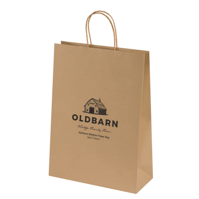 Picture of BAGS - ASHDOWN MEDIUM PAPER GIFT BAG with Twisted Handles - Kraft - 150Gsm