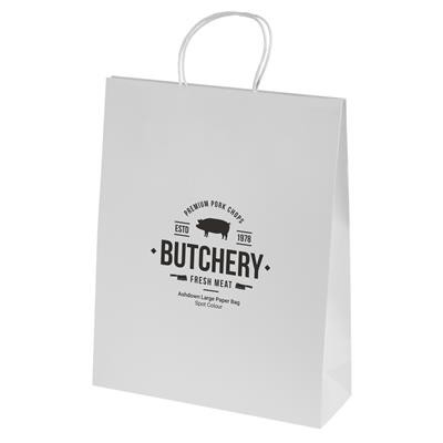 Picture of BAGS - ASHDOWN LARGE PAPER GIFT BAG with Twisted Handles - White - 200Gsm.