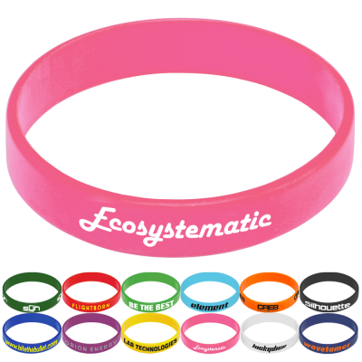 Picture of SILICON WRISTBANDS - (UK PRINTED - SPOT COLOUR PRINT)