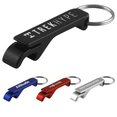 Picture of ALUMINIUM METAL VULCAN BOTTLE OPENER with Keyring.