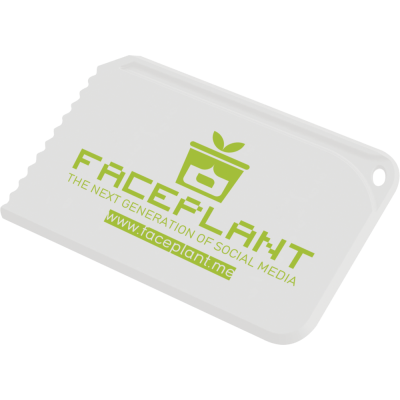 Picture of RECYCLED SNAP CREDIT CARD ICE SCRAPER WHITE