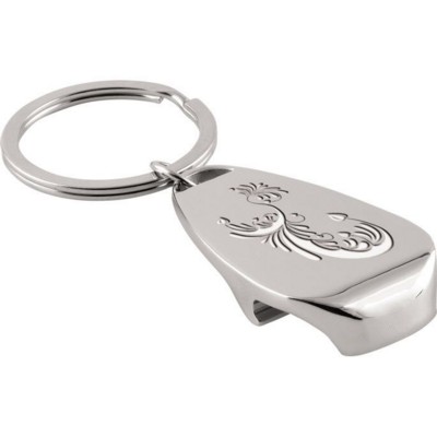 Picture of DALLAS BOTTLE OPENER KEYRING in Silver Chrome