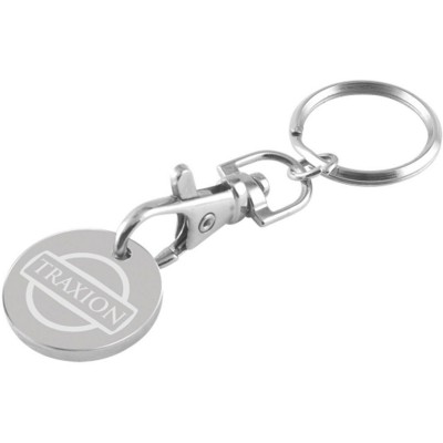 Picture of NICKEL PLATED ENGRAVED TROLLEY COIN KEYRING