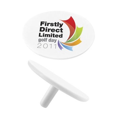 Picture of LARGE PLASTIC GOLF BALL MARKER with Spike in White