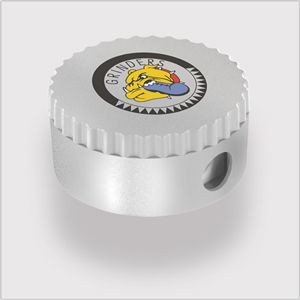 Picture of ROUND RECYCLED PENCIL SHARPENER in Silver