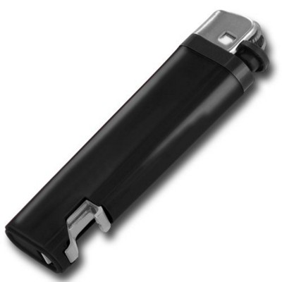 Picture of DISPOSABLE FLINT LIGHTER with Integral Bottle Opener in Black