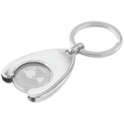 Picture of ENGRAVED TROLLEY COIN in Wishbone Holder in Silver