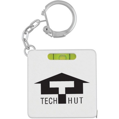 Picture of SPIRIT LEVEL TAPE MEASURE KEYRING in White