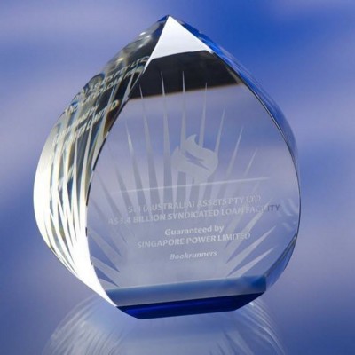 Picture of CLEAR TRANSPARENT GLASS AWARD TROPHY