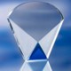 Picture of BLUE & CLEAR TRANSPARENT GLASS AWARD TROPHY