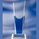 Picture of BLUE & CLEAR TRANSPARENT GLASS AWARD TROPHY