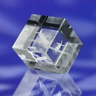 Picture of CUT CORNER GLASS CUBE.