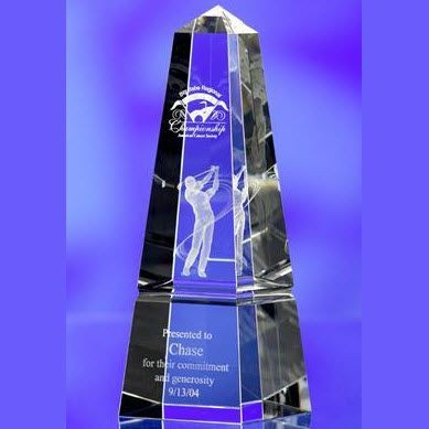 Picture of OBELISK GLASS AWARD TROPHY.