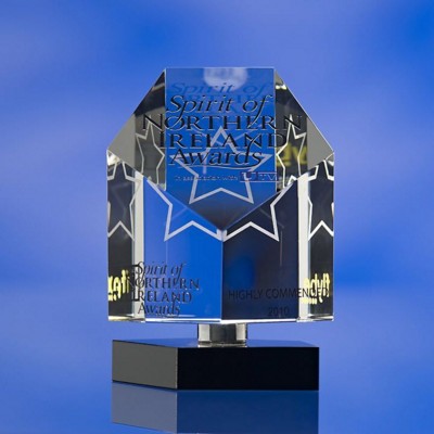 Picture of GLASS & METAL SPINNING AWARD TROPHY  with Colour Sandblasting