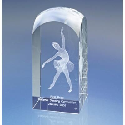 Picture of CLEAR TRANSPARENT CRYSTAL TOWER AWARD TROPHY.