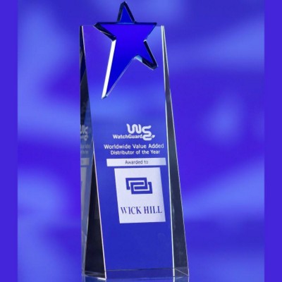 Picture of BLUE STAR GLASS AWARD TROPHY