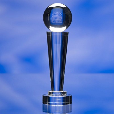 Picture of GLASS SPHERE COLUMN AWARD TROPHY.