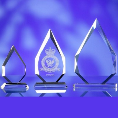 Picture of OPTICAL CRYSTAL POINTED STAR AWARD TROPHY.