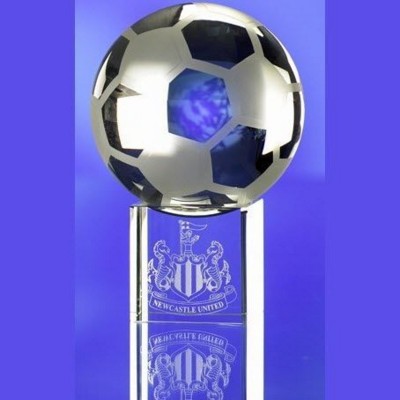 Picture of FOOTBALL ON BASE GLASS AWARD TROPHY.