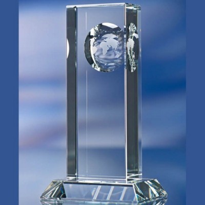 Picture of EMBEDDED GLOBE GLASS AWARD TROPHY.