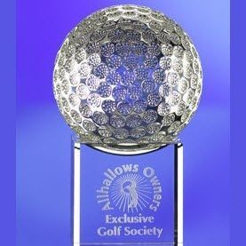 Picture of GOLF BALL ON BASE GLASS AWARD TROPHY.