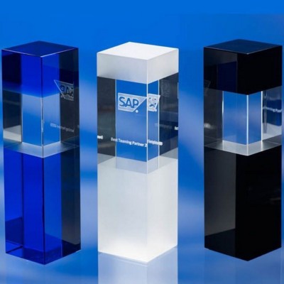 Picture of COLOUR COLUMN GLASS AWARD TROPHY.