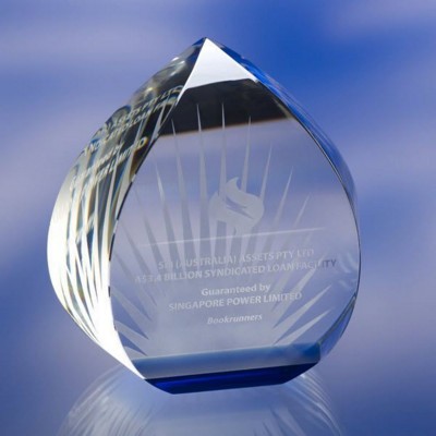 Picture of CRYSTAL & COLOUR GLASS AWARD TROPHY