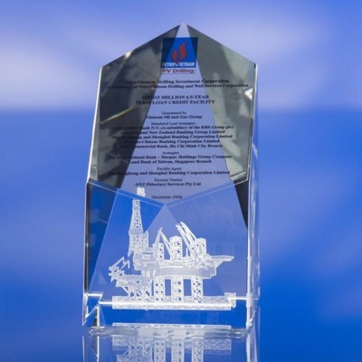 Picture of CRYSTAL & COLOUR GLASS AWARD TROPHY.
