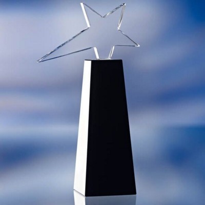 Picture of GLASS COLUMN STAR AWARD TROPHY.