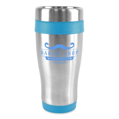 Picture of ANCOATS STAINLESS STEEL METAL TUMBLER with Cyan Trim.