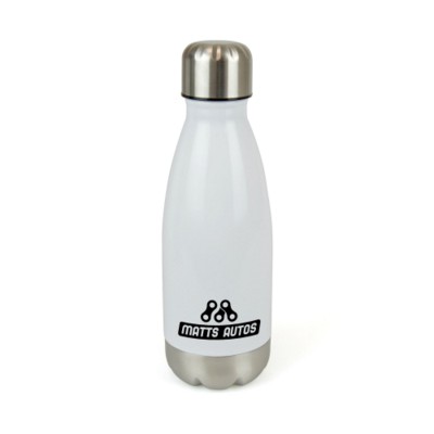 Picture of ASHFORD STAINLESS STEEL METAL DRINK BOTTLE in White.