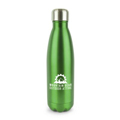 Picture of ASHFORD PLUS STAINLESS STEEL METAL DRINK BOTTLE in Dark Green.