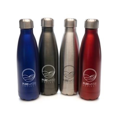 Picture of ASHFORD PLUS RECYCLED STAINLESS STEEL METAL DRINK BOTTLE.