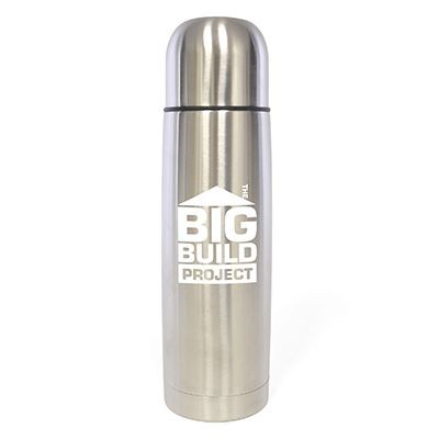 Picture of GLEN STAINLESS STEEL METAL FLASK in Silver.