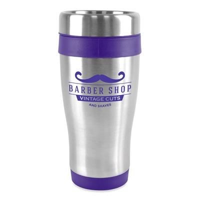 Picture of ANCOATS STAINLESS STEEL METAL TUMBLER with Purple Trim.