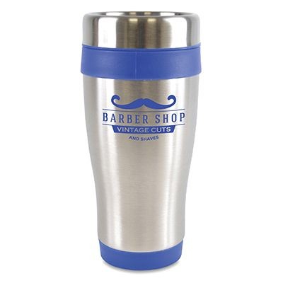 Picture of ANCOATS STAINLESS STEEL METAL TUMBLER with Blue Trim.