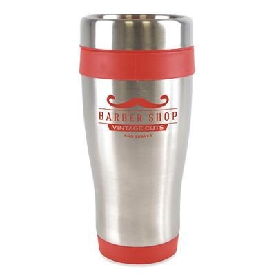 Picture of ANCOATS STAINLESS STEEL METAL TUMBLER with Red Trim.