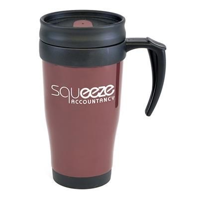 Picture of POLO PLUS PLASTIC TRAVEL MUG in Burgundy