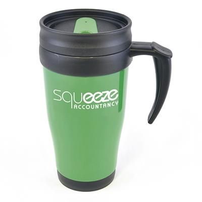 Picture of POLO PLUS PLASTIC TRAVEL MUG in Dark Green.