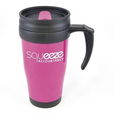 Picture of POLO PLUS PLASTIC TRAVEL MUG in Pink