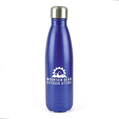 Picture of ASHFORD PLUS STAINLESS STEEL METAL DRINK BOTTLE in Blue.