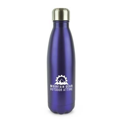 Picture of ASHFORD PLUS STAINLESS STEEL METAL DRINK BOTTLE in Purple